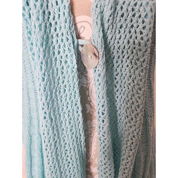 Charlie Paige Cardigan Sweater Light Blue Sleeveless Knit NWT Women's Small - Picture 6 of 9